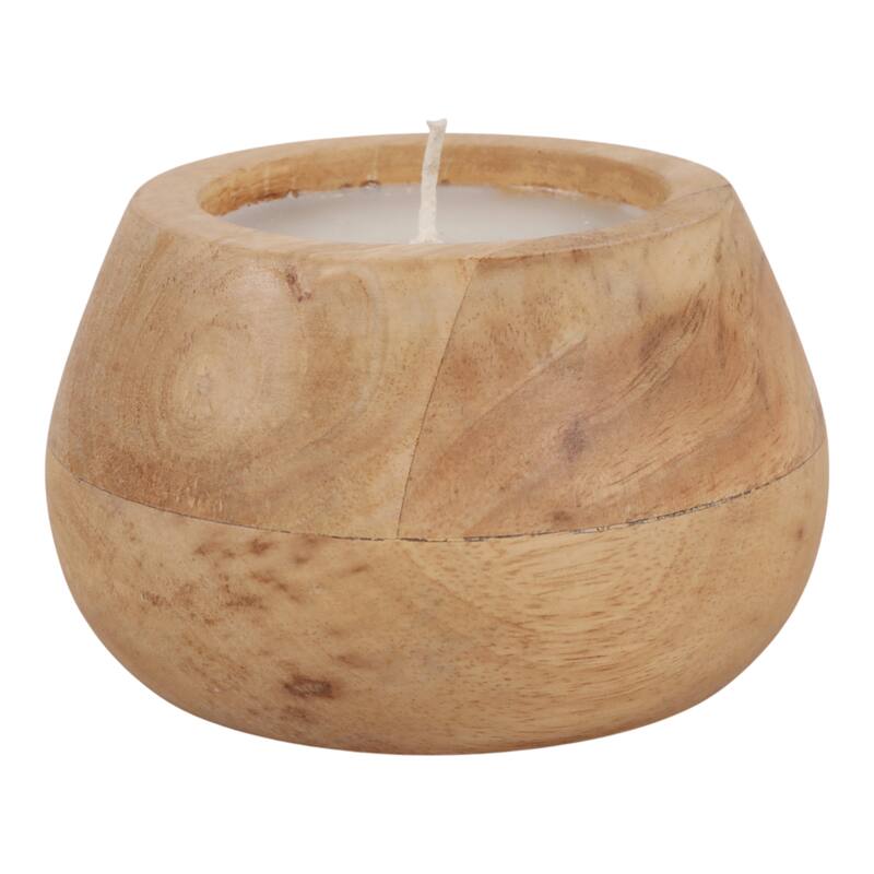 Decorative Vanilla Scented Mango Wood Bowl Candle
