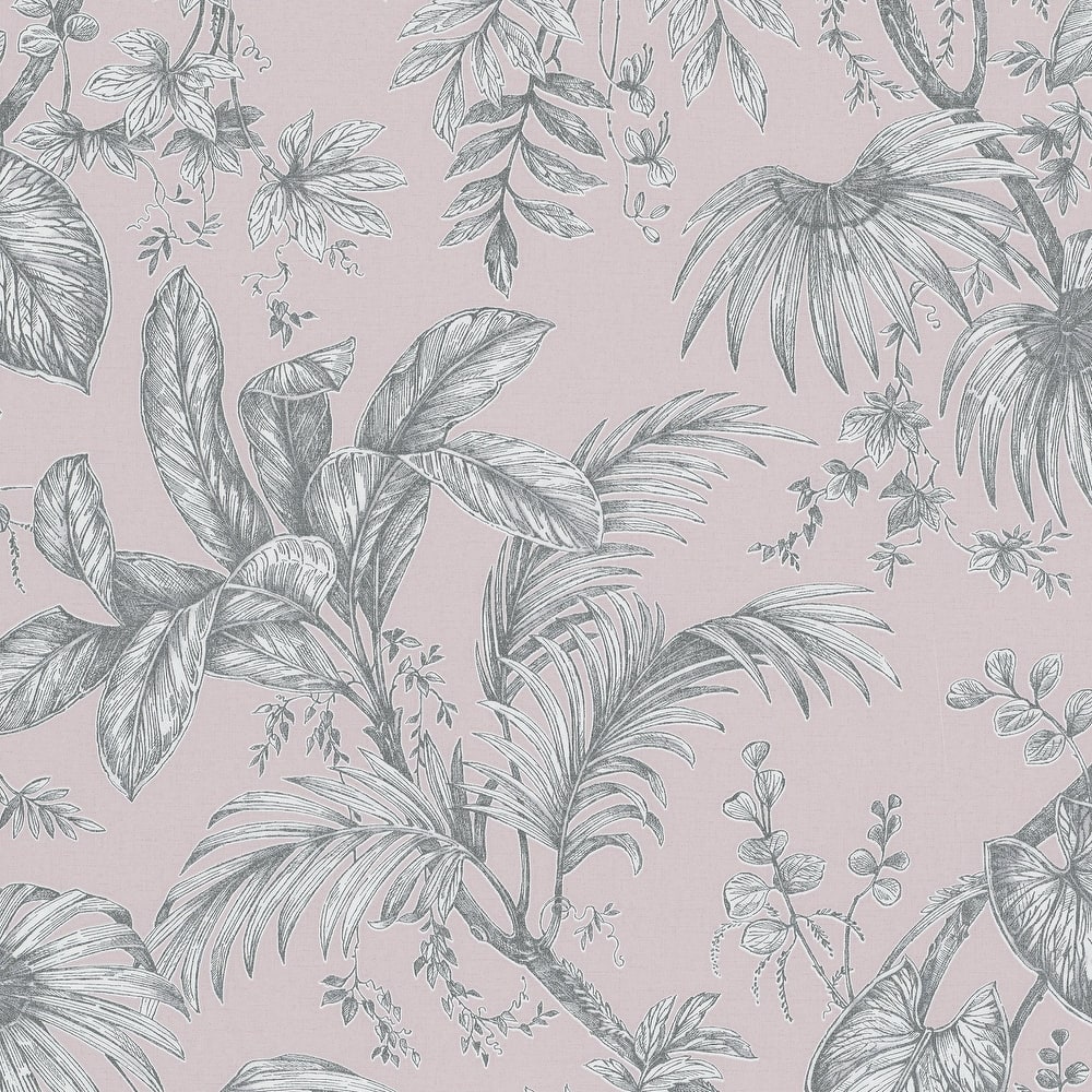 Galerie Wallcoverings Large Palm Leaves And Stems Vinyl on Non-woven Wallpaper Roll