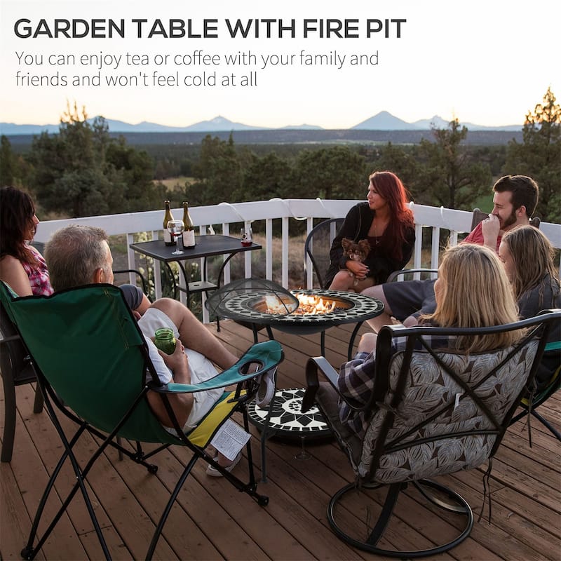 Outdoor Fire Pit Dining Table