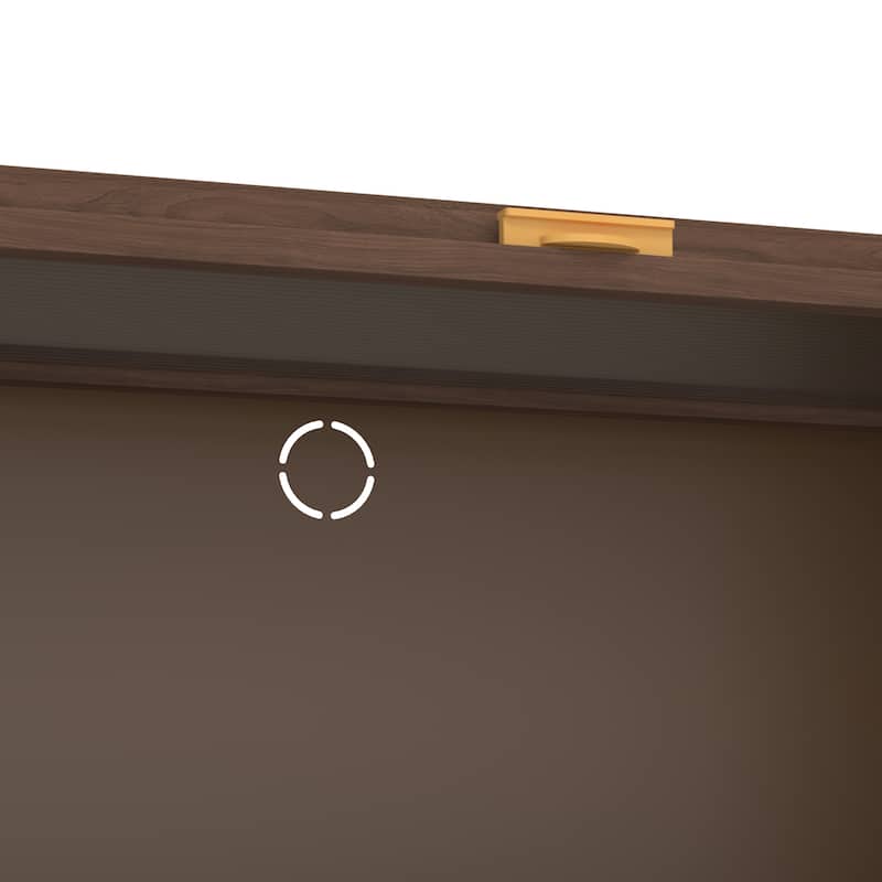 44" Tall Metal 3 Flip Doors Cabinet, with Ample Storage Space for Bedroom, Office, Living Room, Hallway, Entryway