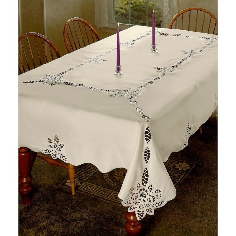 Violet Linen Betenburg Lace Pattern Tablecloth