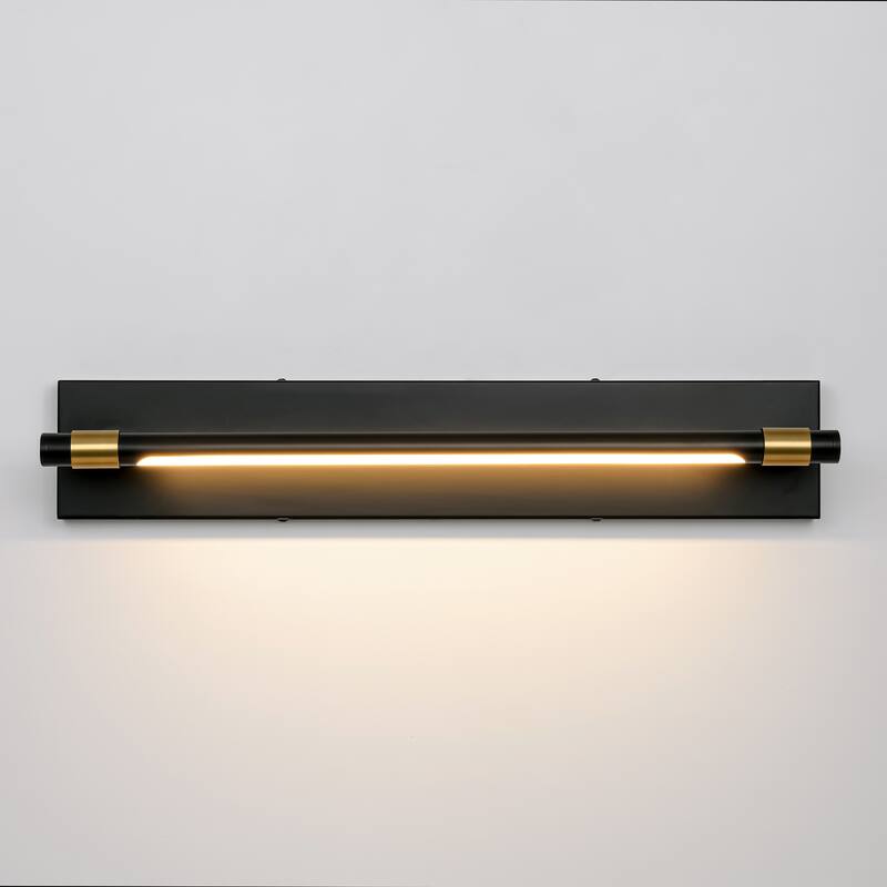 1-Light Modern Black/Gold Rotatable Linear LED Bathroom Vanity Light