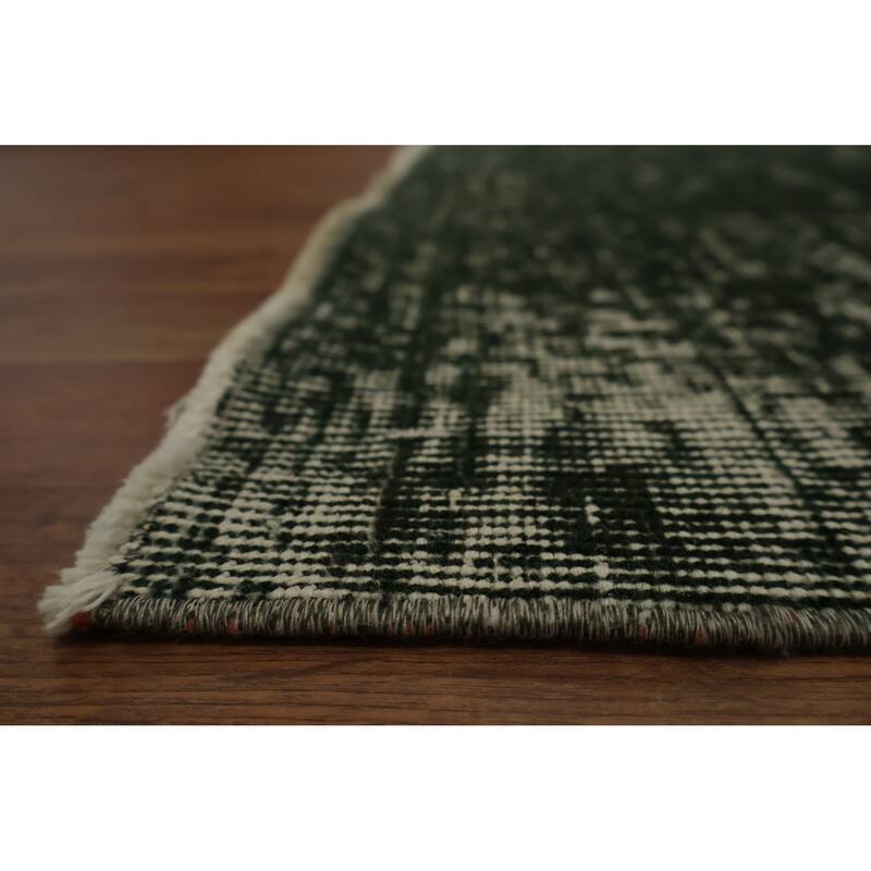 Hand Knotted Oriental 100% Wool Carpet Transitional Abstract Green Anatolian Area Rug - 6' 9'' X 4' 7''