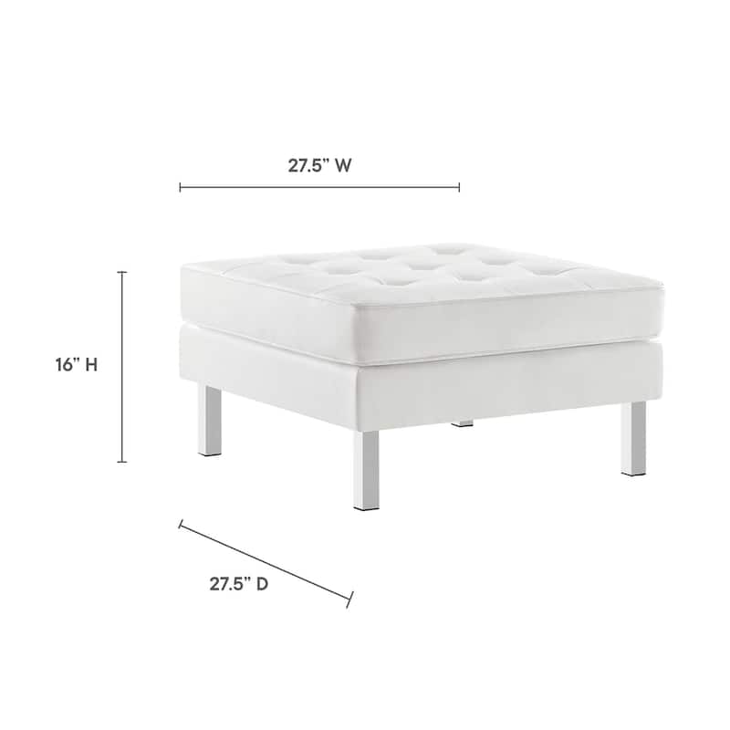 Loft Tufted Vegan Leather Ottoman