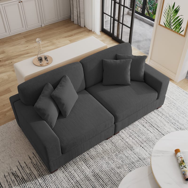 Oversized Modular Sectional Sofa Set with Pillows for Living Room