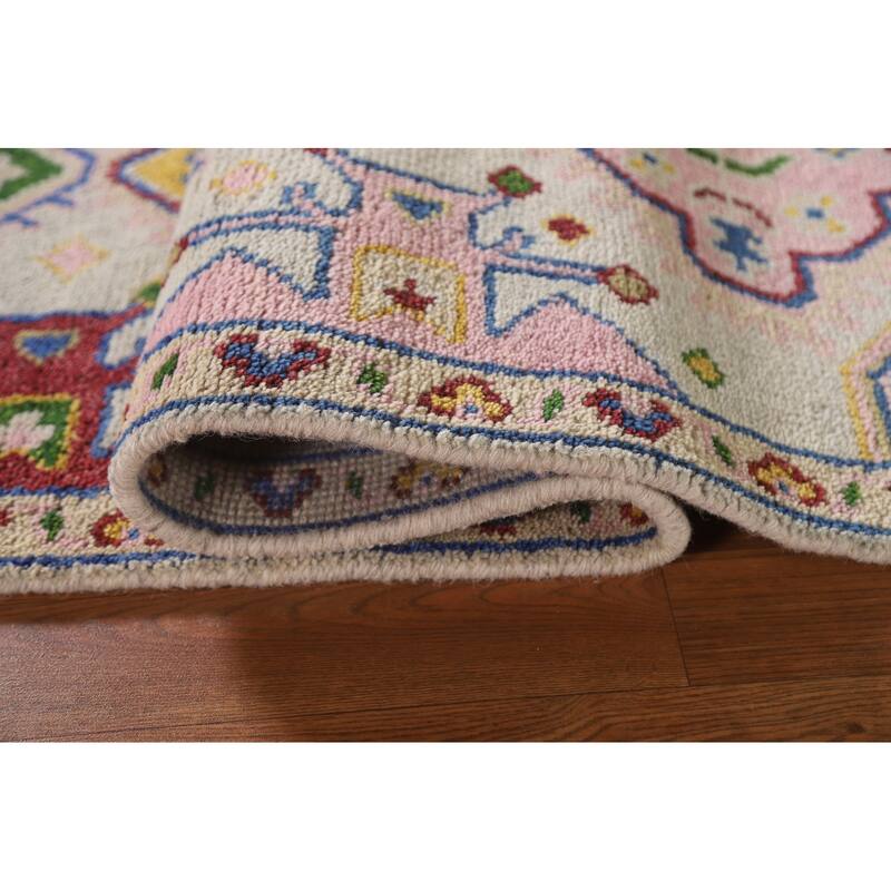 Tribal Geometric Kazak Indian Runner Rug Hand-knotted Wool Carpet - 2'7"x 7'11"