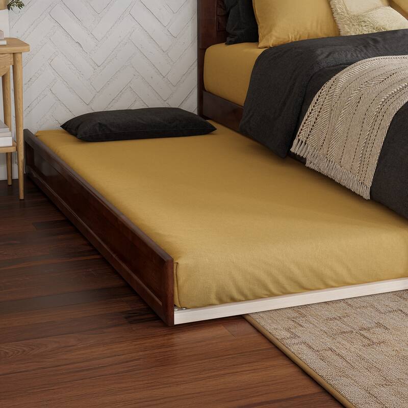 Clayton Platform Bed with Panel Footboard and Twin Trundle