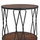 preview thumbnail 16 of 14, Round Wood Frame Side Table Coffee End Table Antique Black/Gold Living Room Bedroom