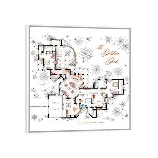iCanvas "Floorplan From The Golden Girls" by TV Floorplans & More Framed Canvas Print