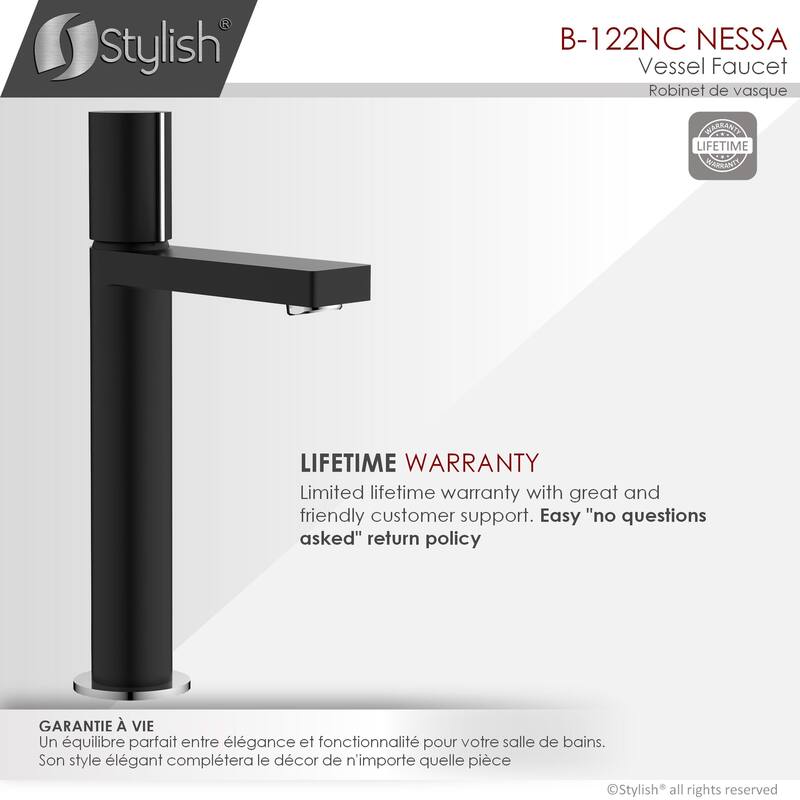 Stylish Nessa Single Handle Ht 12 1/2" Vessel Bathroom Faucet B-122