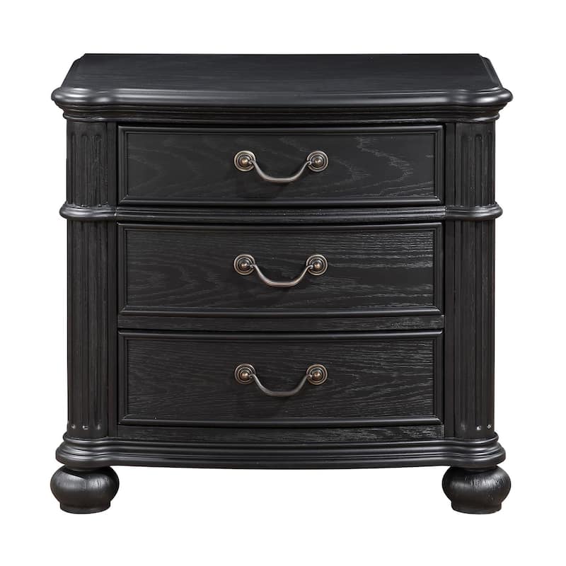 Taylor Black 3-drawer Nightstand