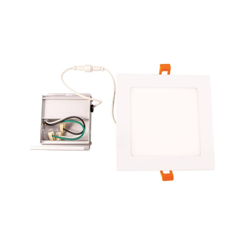 Integrated LED Lighted Square Recessed Light - 6.75" - White
