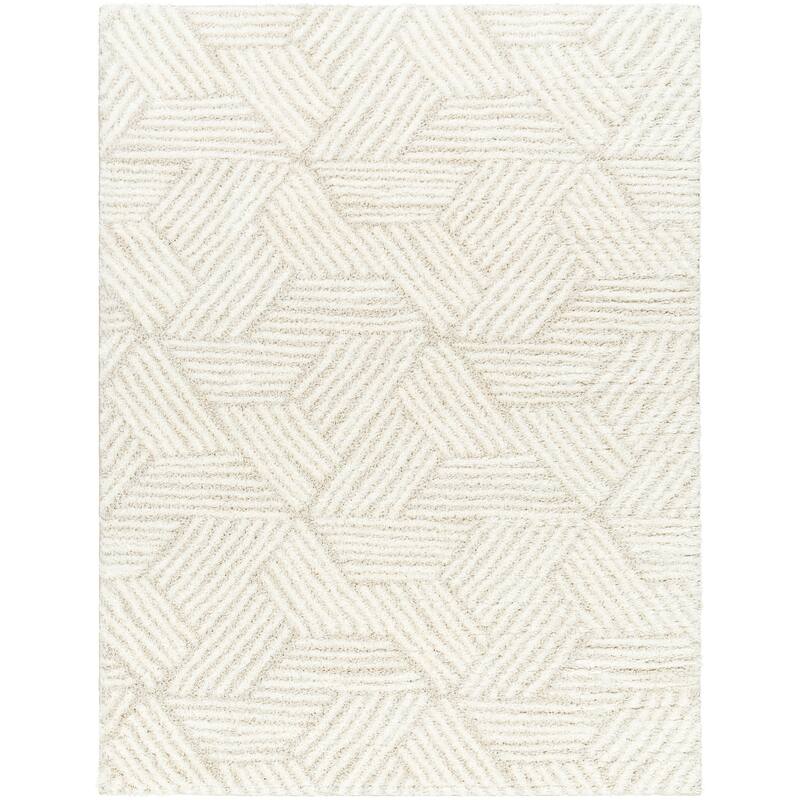 Livabliss Baylis Geometric Stripes Plush Area Rug