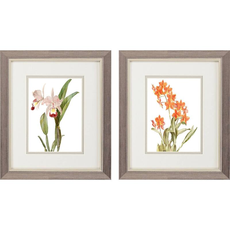 HomeRoots Set Of Two Floral Beauty I Silver Framed Wall Art