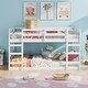 preview thumbnail 1 of 18, Beautiful Twin Over Twin Wooden Bunk Kids Bed with Ladder,Guardrail White