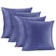 Nestl Solid Microfiber Soft Velvet Throw Pillow Cover (Set of 4) - 16" x 16" - Calm Blue