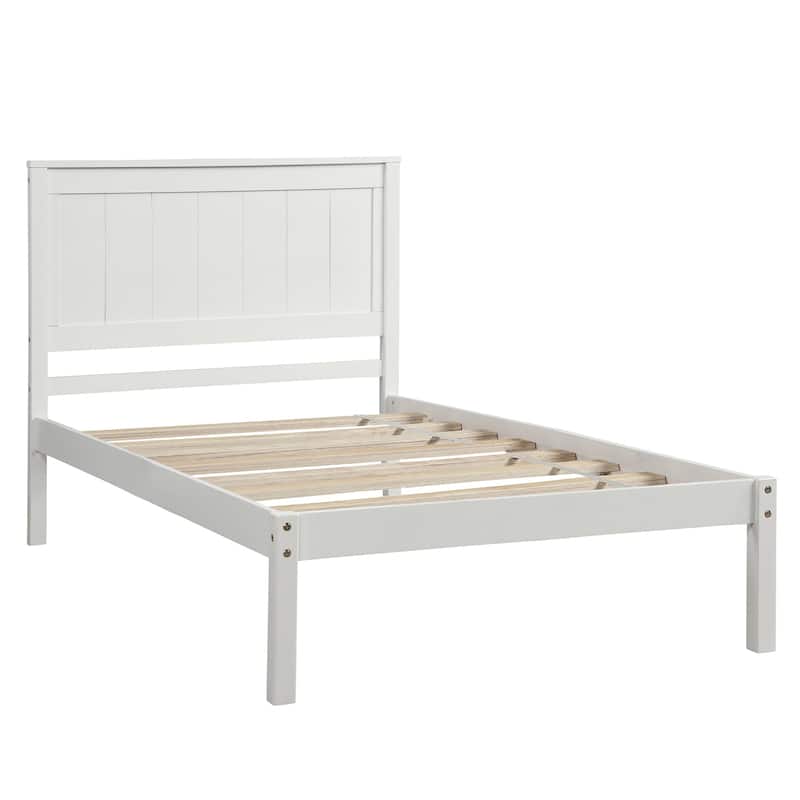 Twin/Full/Queen Wood Frame Platform Bed with Headboard