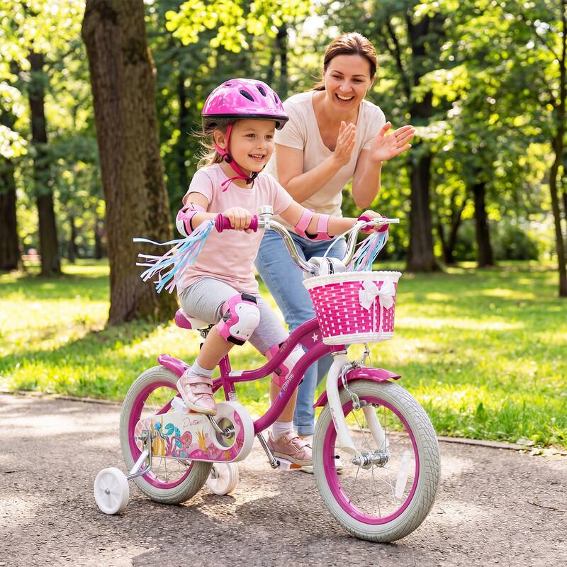 Gymax 14'' Kids Bike Toddler Bicycle w/ Training Wheels Hand & Coaster