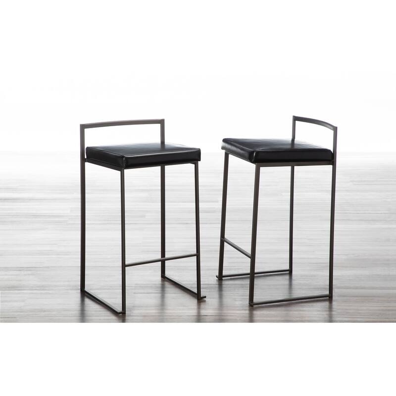 Carbon Loft Forrest Industrial Antique Stackable Counter Stool (Set of 2)