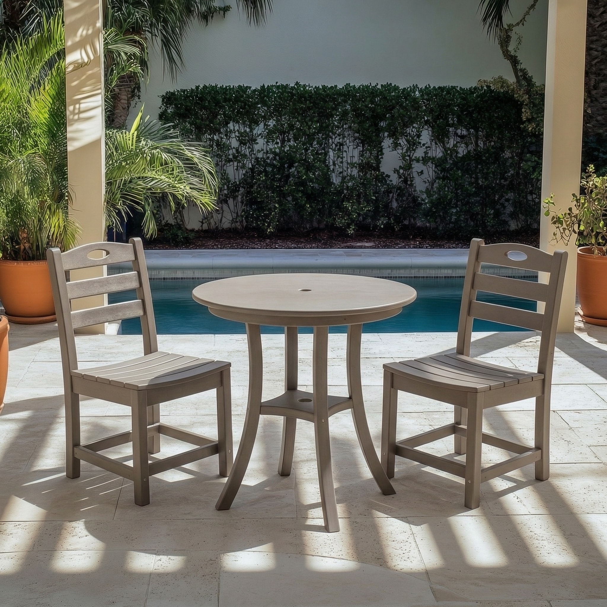 3-Piece Patio Bistro Set with Round Table and 2 Chairs