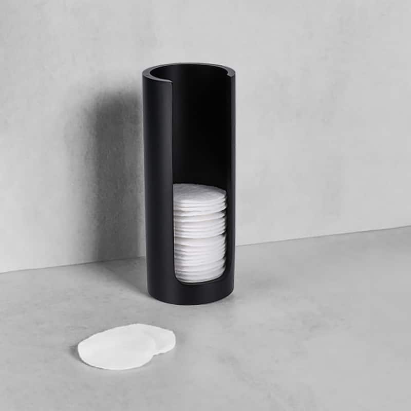 Minimalist Cotton Pad Holder - 2.75" L x2.75" W x 7" H - Black
