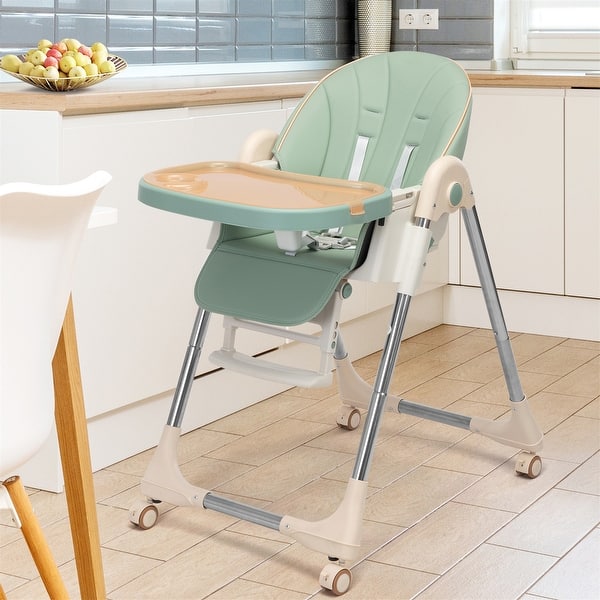 slide 2 of 20, Baby Toddler Adjustable Highchair with Feeding Tray and Safety Buckle