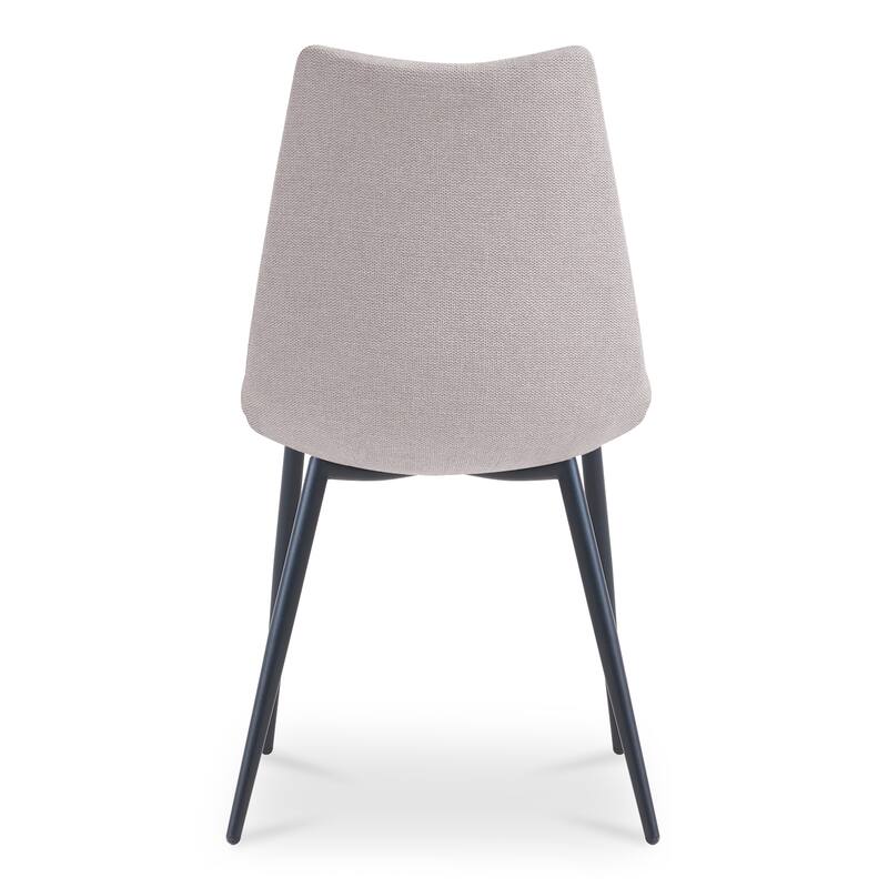 NADAAL STUDIOS Florian Dining Chair, Performance Fabric Upholstery, Vertical Stitching, Dark Grey - Set of 2
