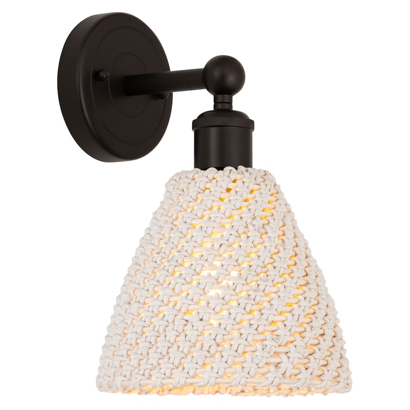 Innovations Lighting 616-1W-12-8 Bristol Natural Sconce Bristol - Oil Rubbed Bronze / Natural