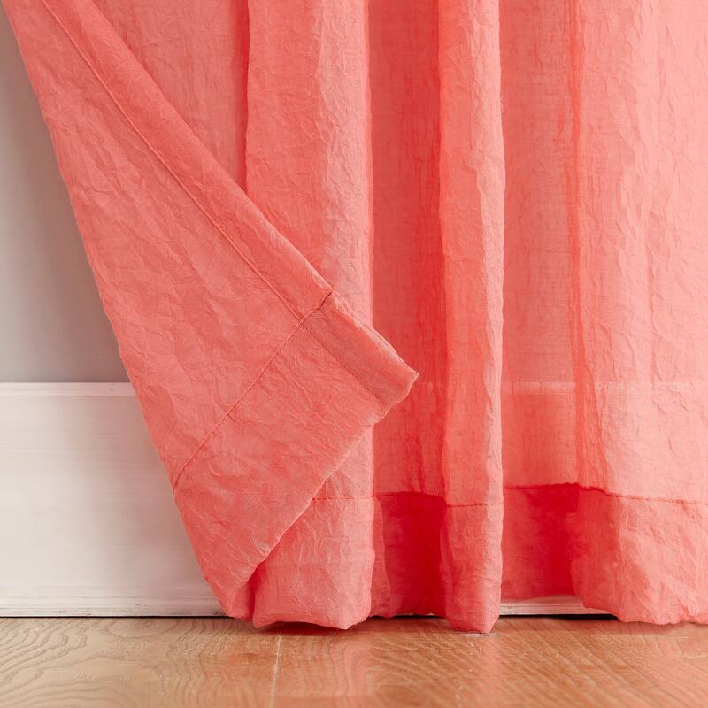 No. 918 Ladonna Crushed Texture Semi-Sheer Rod Pocket Curtain Panel, Single Panel
