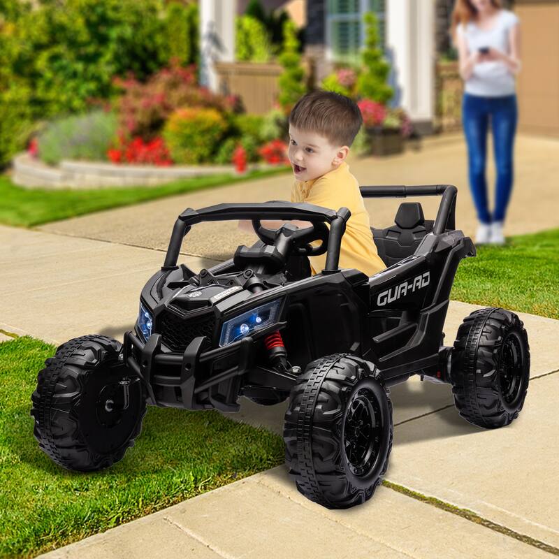 12V LED Lights UTV ride on car for kid with Remote Control,3-Point Safety Harness and Music Player