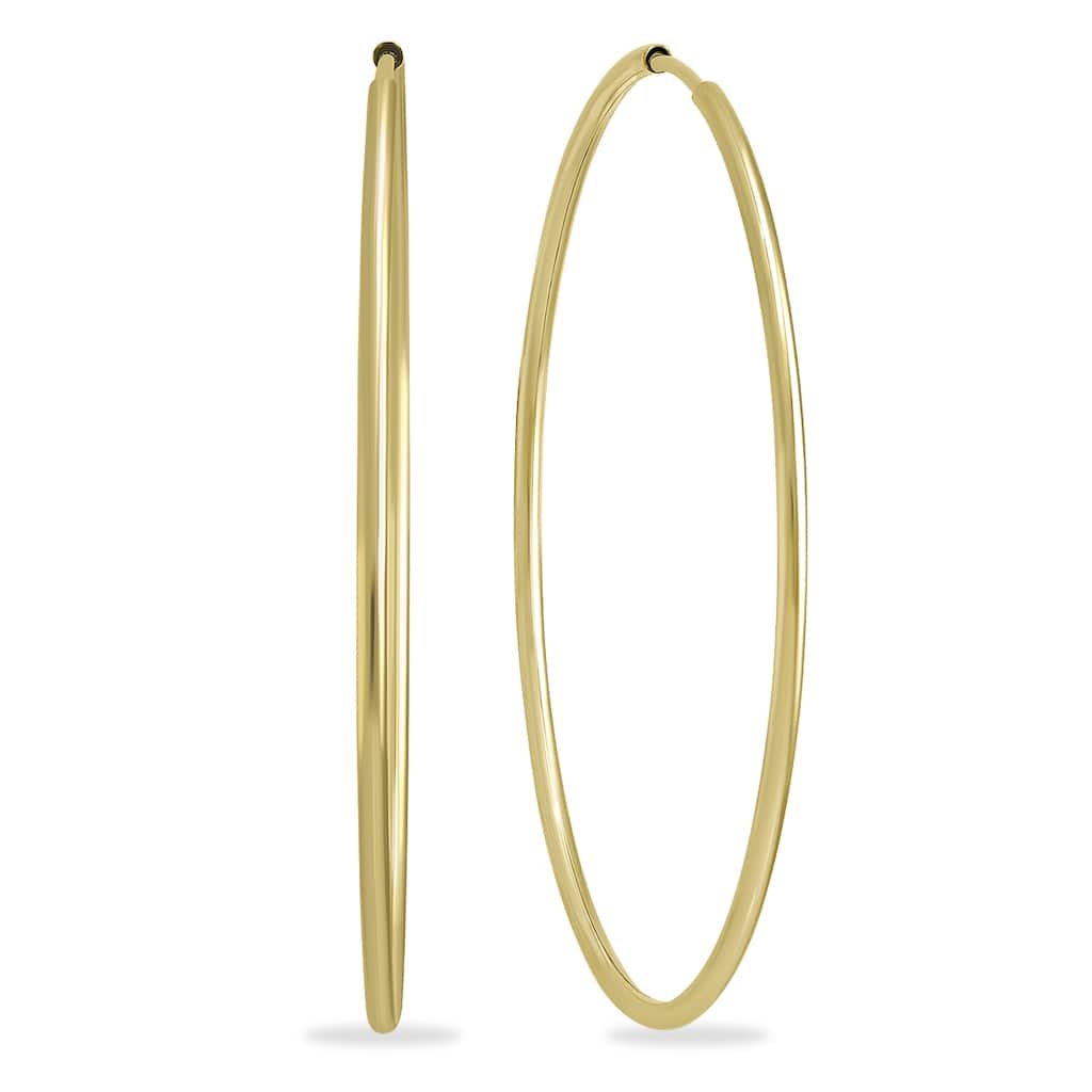 Marquee Jewels 1 3/4 Inch Endless 14K Yellow Gold Filled Hoop Earrings