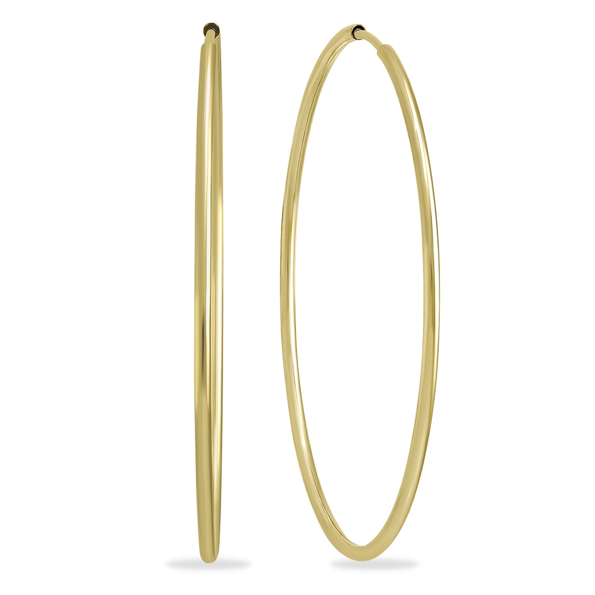 Marquee Jewels 1 3/4 Inch Endless 14K Yellow Gold Filled Hoop Earrings