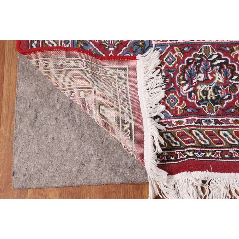Animals Design Red Kashan Turkish Area Rug Machine Made Carpet - 9'9" x 13'0"