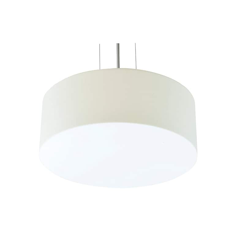 Anton 15-inch Satin Nickel LED Pendant, Linen White Shade - Satin Nickel