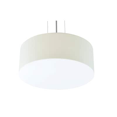Anton 15-inch Satin Nickel LED Pendant, Linen White Shade