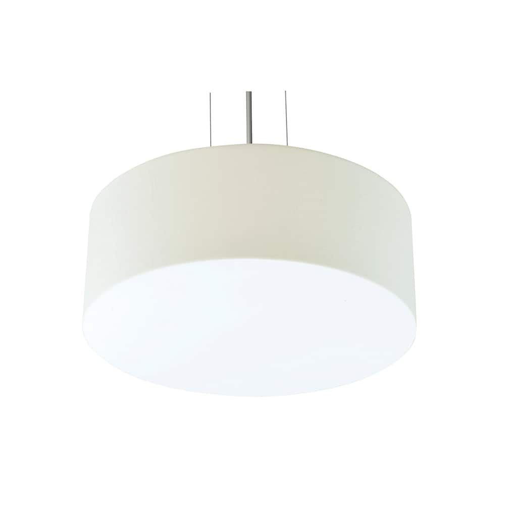 Anton 15-inch Satin Nickel LED Pendant, Linen White Shade