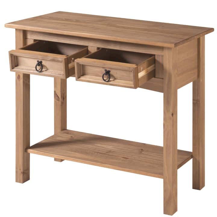 Wood Hall Table Console 2 Drawers Corona | Furniture Dash - N/A