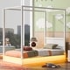 preview thumbnail 2 of 36, Canopy Bed Frame with Headboard, 4 Posters Wooden Bed Frame, No Box Spring Needed, Mattress Foundation Platform Bed for Kids
