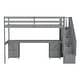 preview thumbnail 23 of 32, Twin Size Loft Bed Frame with Built-in Desk and Double Storage Drawers