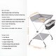 preview thumbnail 8 of 8, Gray Steel & Oxford Foldable Baby Changing Table with Wheels & Storage - 33.46 x 29.53 x 41.34 in