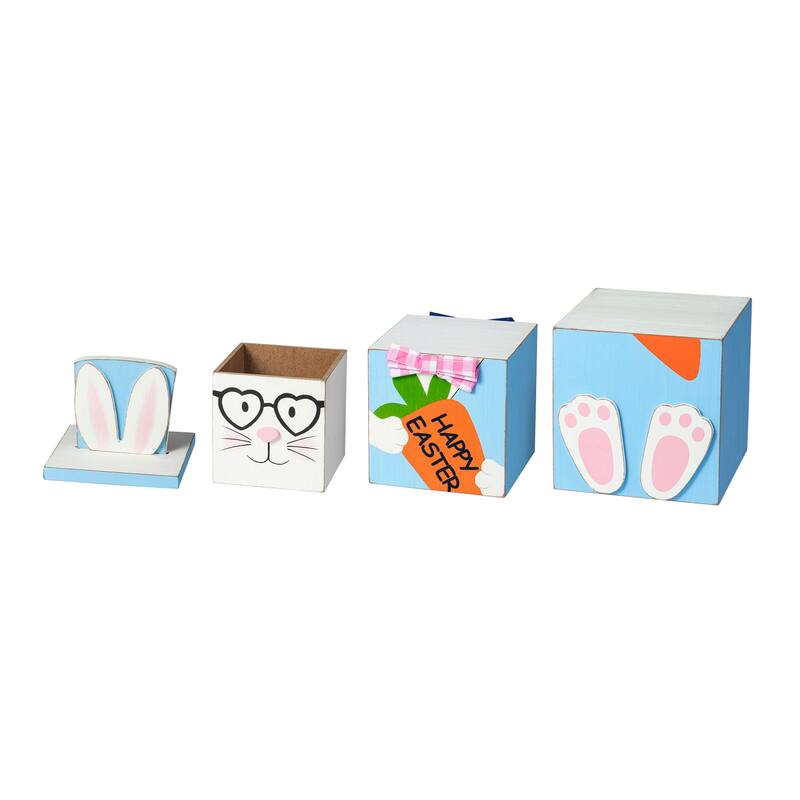 Glitzhome 24"H Double Sided Wooden Porch Decor Easter and July 4th