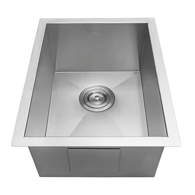 Ruvati 14-inch Undermount 16 Gauge Zero Raduis Bar Prep Kitchen Sink Stainless Steel Single Bowl - RVH7110