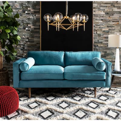 SAFAVIEH Lighting Gillie Adjustable 6-Light LED Gold Chandelier - 34" x 34" x 12-84"