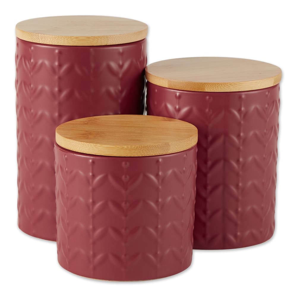 Retro Vine Texture Ceramic Canister (Set of 3)