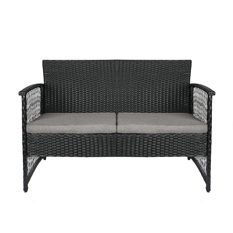 Madison Outdoor 4-Piece Rattan Patio Furniture Chat Set