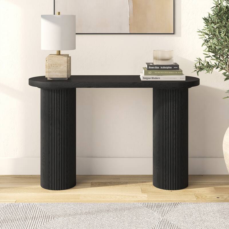 Isa 55" Wide Oval Fluted Console Table - 55" Wide