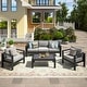 preview thumbnail 2 of 47, Royalcraft 4-Piece All-Aluminum Patio Set with 5" Cushions & 3.2" Widened Armrest, Seats 5, 250 lbs - 4-Piece Sets