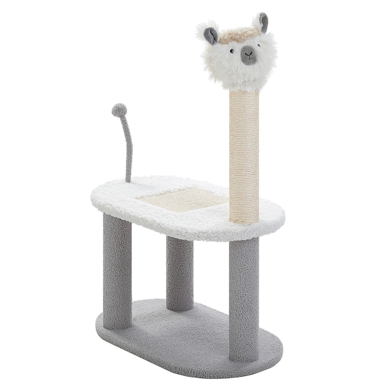 Modern Cat Tree with Spring Ball, Sisal Scratching Post