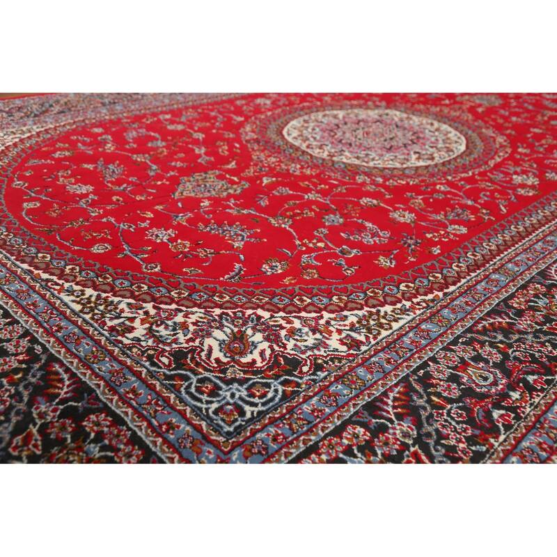 Traditional Floral Red Kashmar Turkish Area Rug Machine Made Carpet - 6'3" x 9'6"