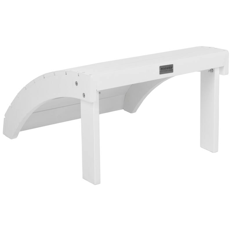 SAFAVIEH Outdoor Living Mopani White Acacia Wood Adirondack Ottoman - 19.7" W x 20.9" D x 13" H